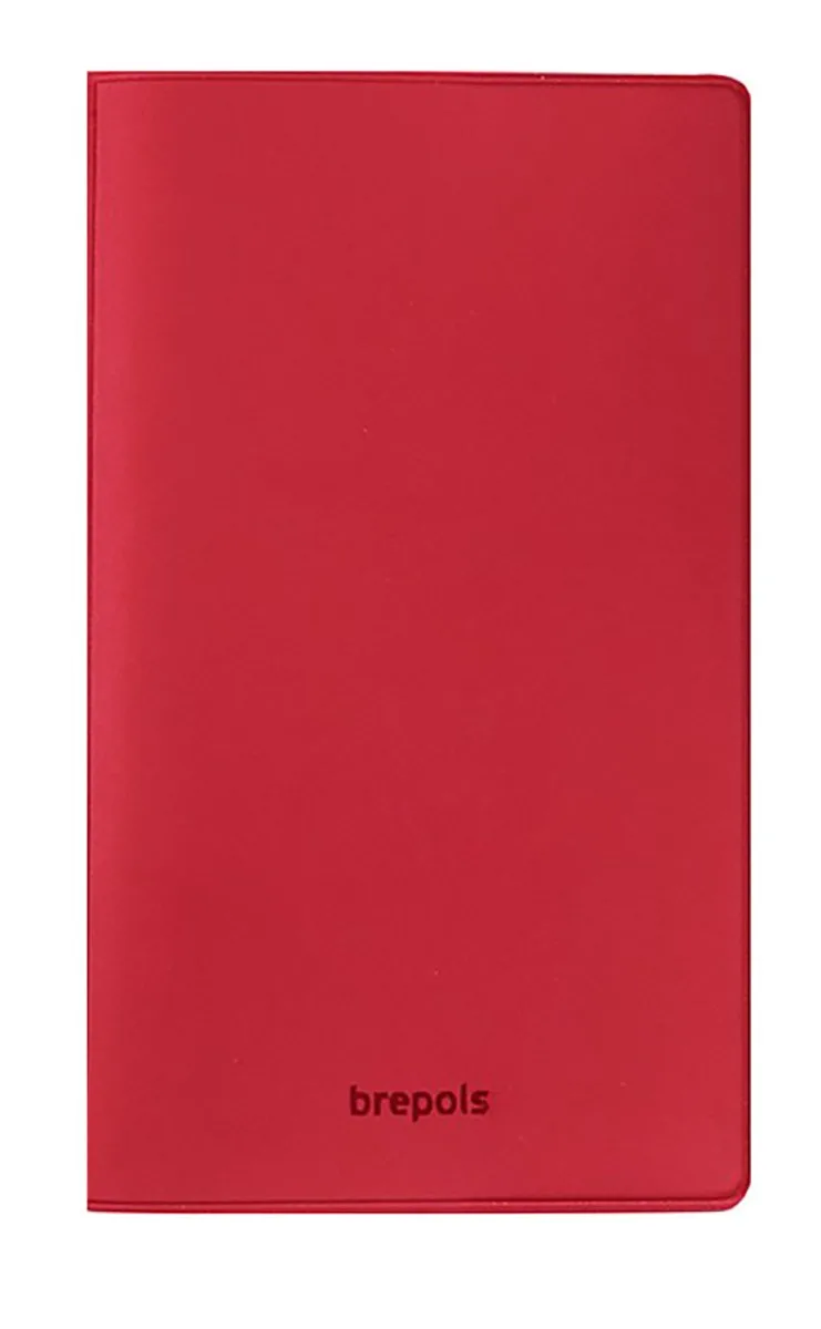 agenda 2027 - OPTIVISION POCKET [0.717] - VELUTO - Zakagenda - 1 week op 2 pagina's - Weekoverzicht - Gespiraleerd - 9 x 16 cm fra Brepols i Rød – produktbillede