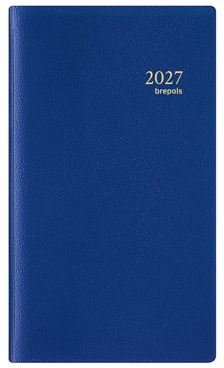 agenda 2027 - PLAN-O-RAMA [0.604] - GENOVA - Zak agenda - 1 maand op 2 pagina's - Maandoverzicht - 9.2 x 16 cm by Brepols in Blue – product photo