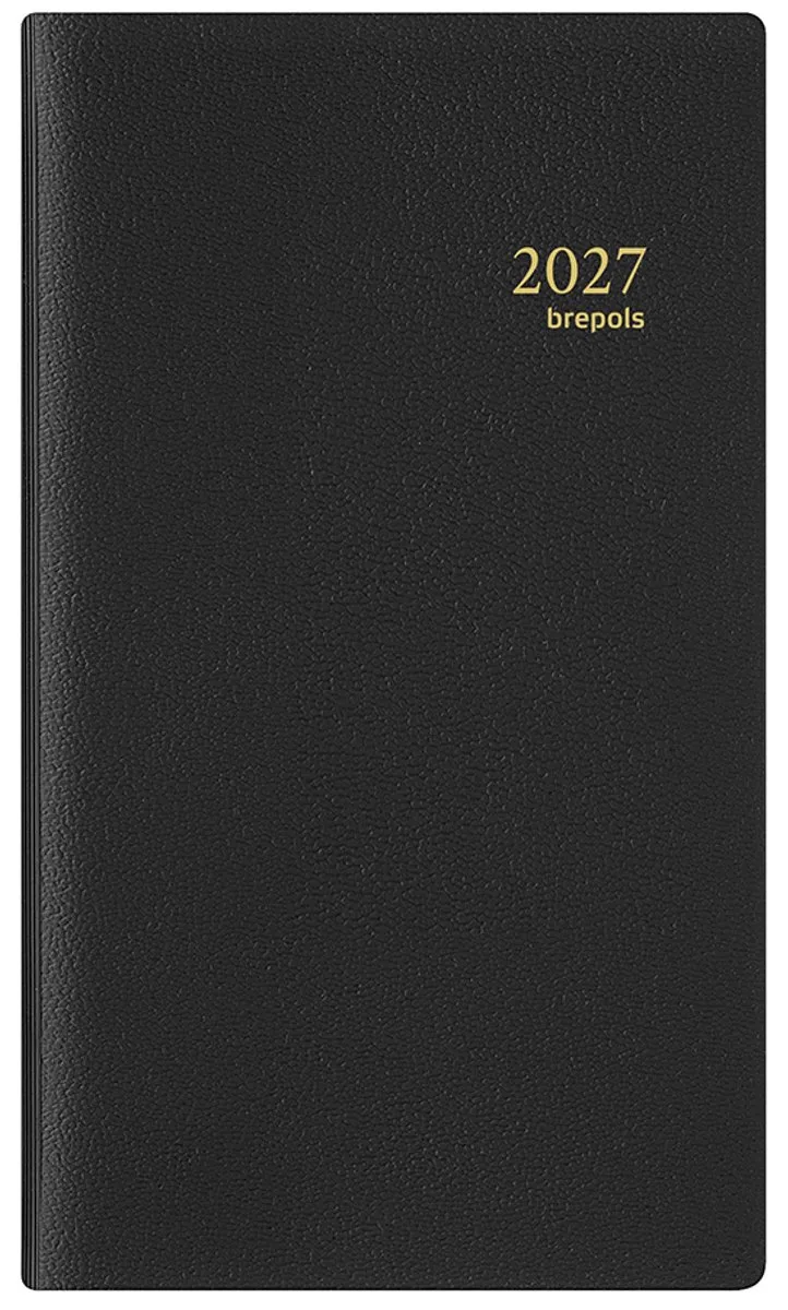 agenda 2027 - PLAN-O-RAMA [0.604] - GENOVA - Zak agenda - 1 maand op 2 pagina's - Maandoverzicht - 9.2 x 16 cm de Brepols en Noir – photo produit