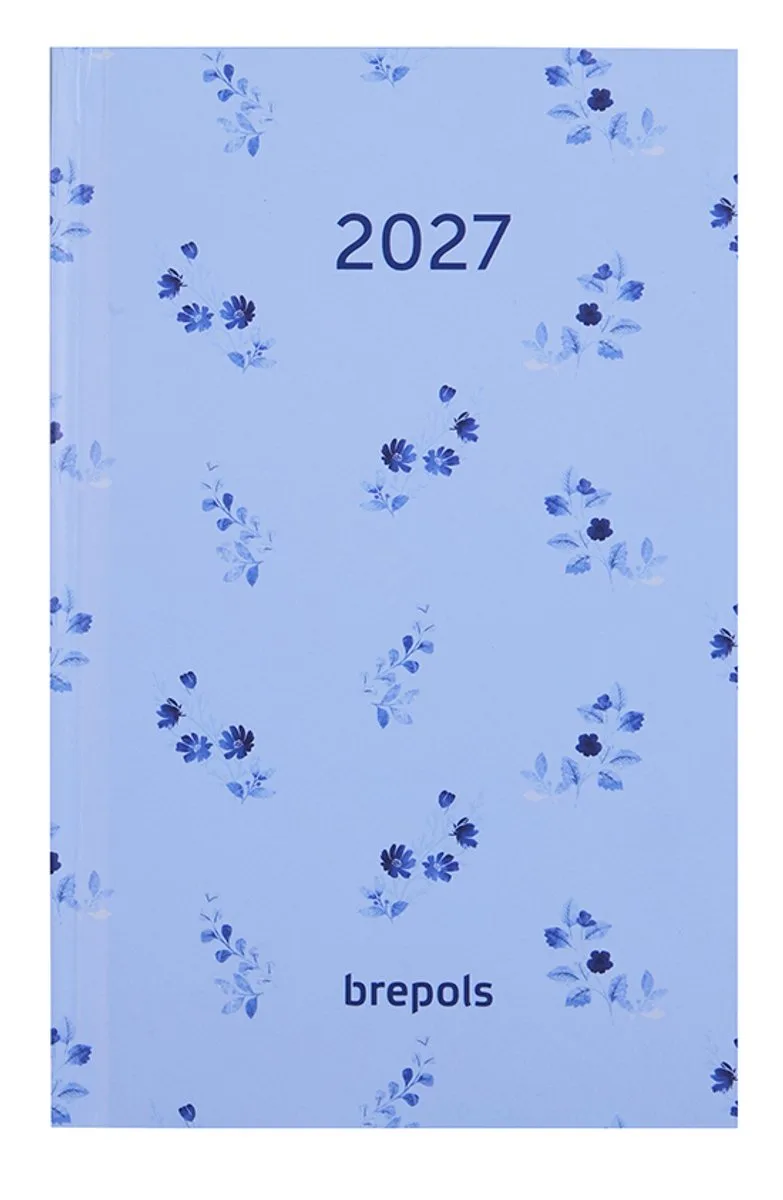 agenda 2027 - POCKET [0.767] - BLOSSOM - Zakagenda - 1 week op 2 pagina's - Weekoverzicht - 9.7 x 15 cm/Klein formaat!! fra Brepols i Blå – produktbillede
