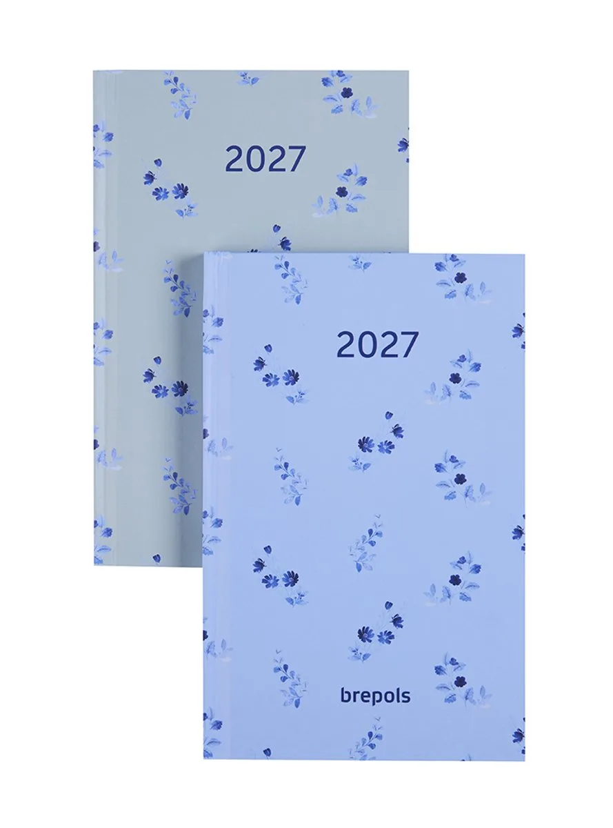 agenda 2027 - POCKET [0.767] - BLOSSOM - Zakagenda - 1 week op 2 pagina's - Weekoverzicht - 9.7 x 15 cm/Klein formaat!! van Brepols in Groen – productfoto