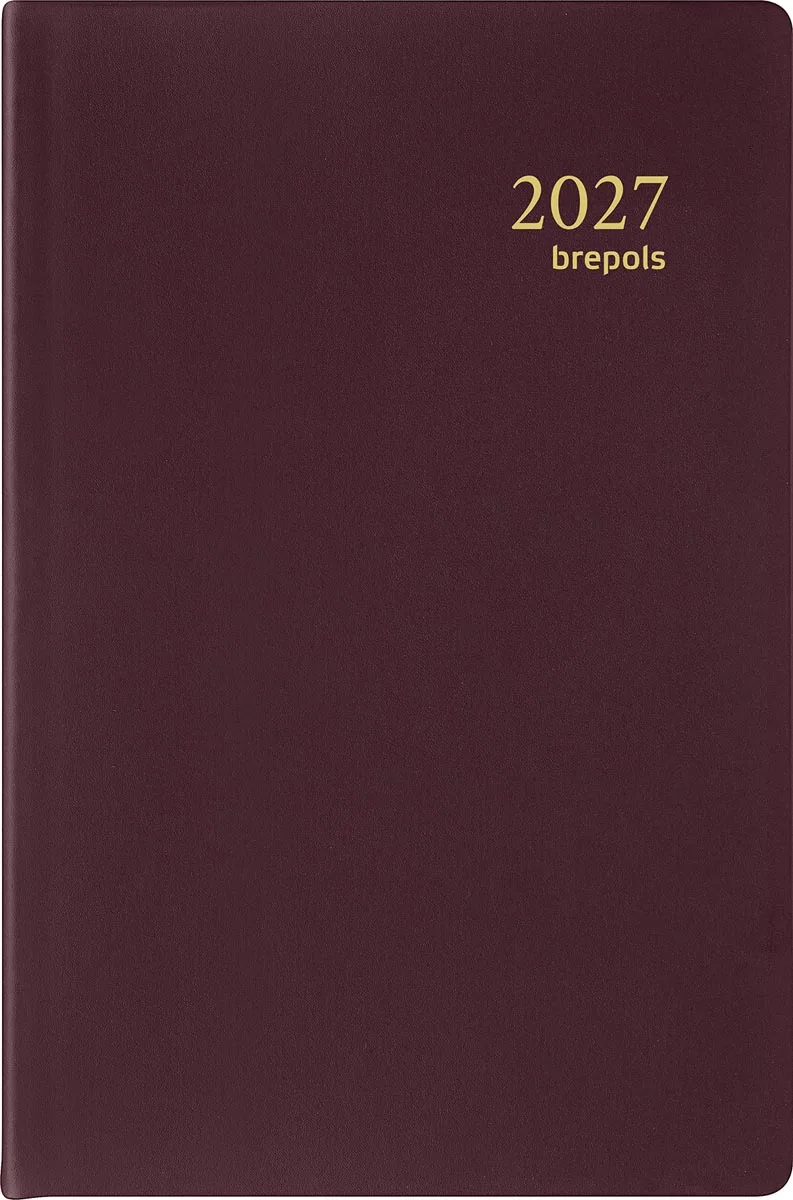 agenda Delta Seta 6-talig, bordeaux, 2027 by Brepols – product photo
