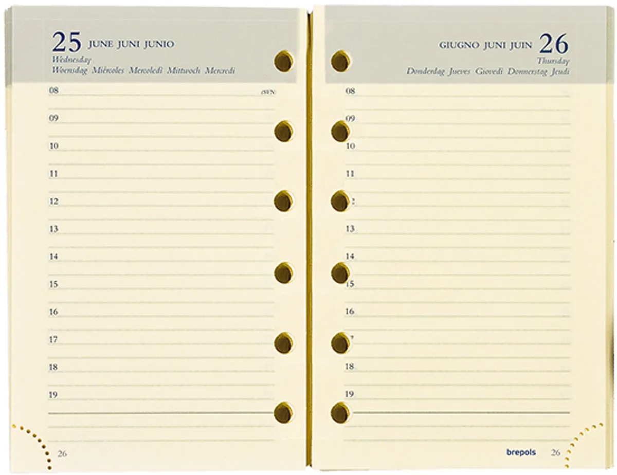 agenda vulling 2027 - BREFAX 21 [0.430] - 1 dag op 1 pagina - Dagoverzicht - 8 x 12.5 cm van Brepols in Ivoor – productfoto