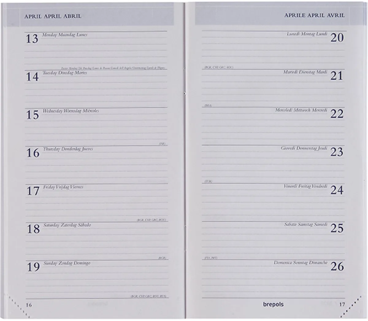 agendavulling 2027 - BREPLAN [0.774] - VULLING - Zakagenda - 1 week op 1 pagina - Weekoverzicht - Navulling - 9.05 x 16 cm de Brepols en Blanc – photo produit