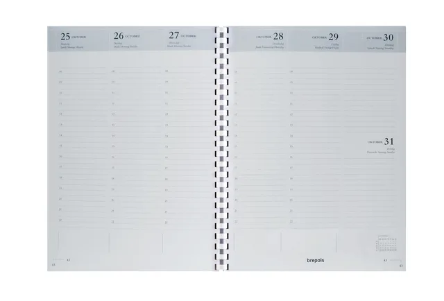Agendavulling 2027 Brepols Timing 7dagen/2pagina's spiraal wit by Brepols – product photo