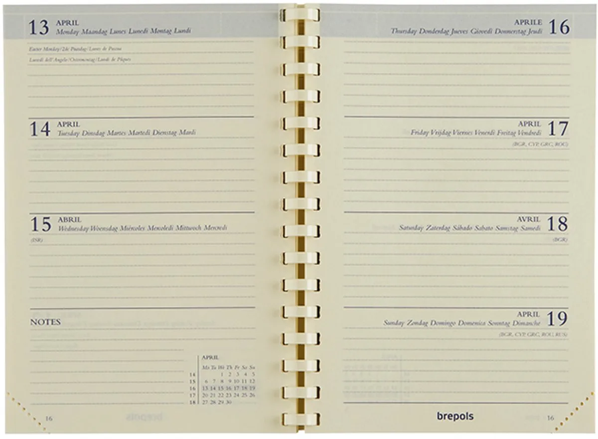agendaVulling 2027 - DELTA [0.834] - VULLING - Zakagenda - 1 week op 2 pagina's - Weekoverzicht - Gespiraleerd - Navulling - 8.1 x 12 cm/Klein formaat!! van Brepols in Ivoor – productfoto