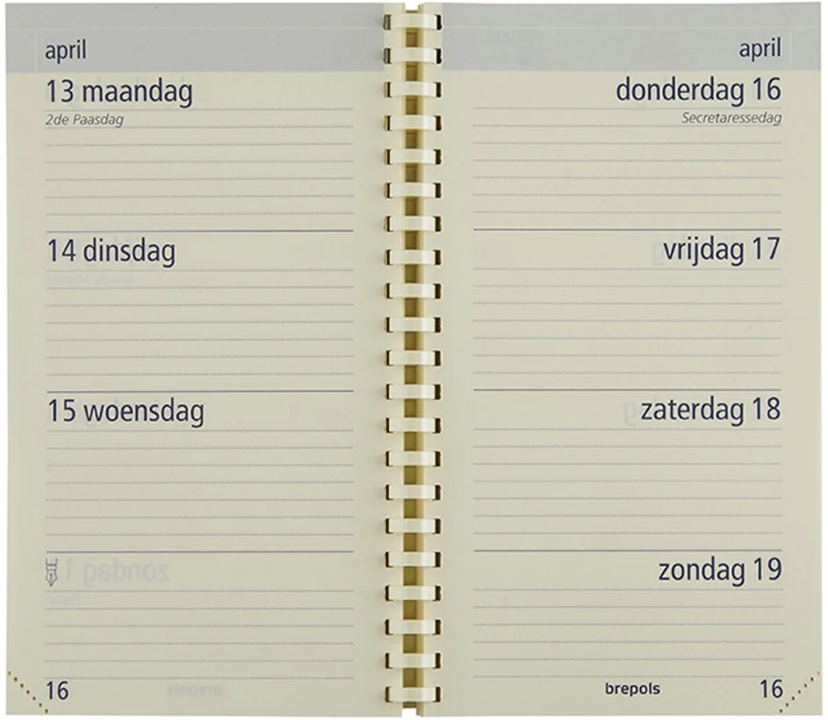 agendavulling 2027 - OPTIVISION POCKET [0.717] - VULLING - Zakagenda - 1 week op 2 pagina's - Weekoverzicht - Gespiraleerd - Navulling - 9 x 16 cm van Brepols in Ivoor – productfoto
