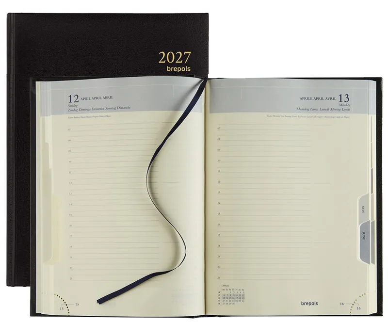 Buchkalender , EURO, 2027, schwarz von Brepols – Produktfoto