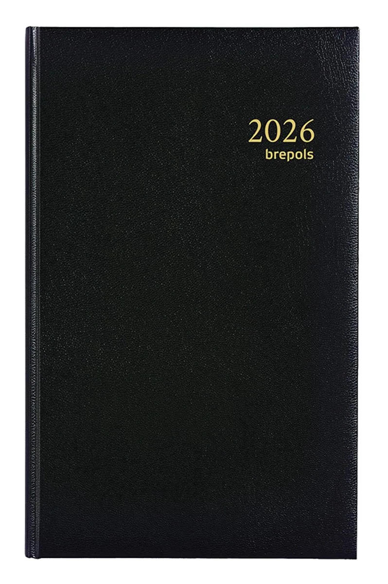 bureau agenda 2026 - BREFIX [0.016] - LIMA - Bureau agenda - 1 dag op 1 pagina - Dagoverzicht - 11.3 x 18.2 cm van Brepols in Zwart – productfoto