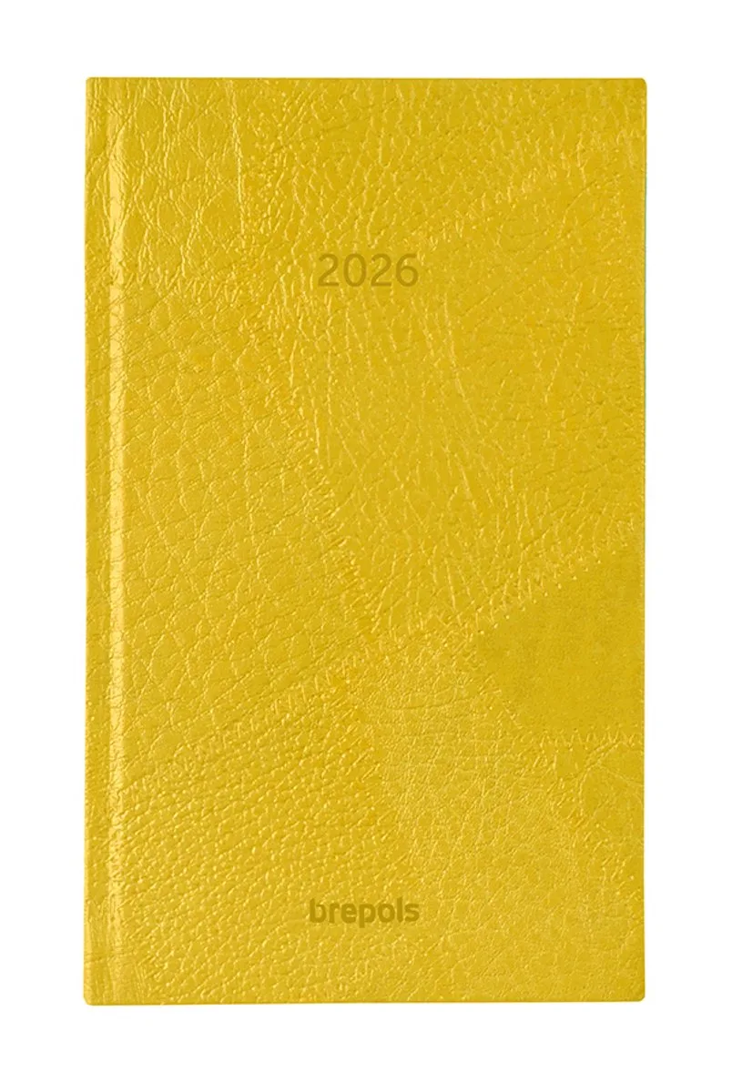 bureau agenda 2026 - BREFORM [0.516] - LUCCA - Bureau agenda - 1 dag op 1 pagina - Dagoverzicht - 10 x 16.5 cm fra Brepols i Gul – produktbillede