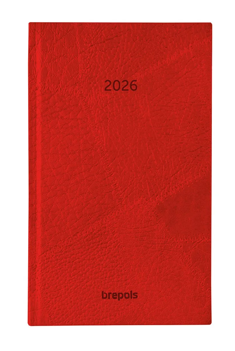bureau agenda 2026 - BREFORM [0.516] - LUCCA - Bureau agenda - 1 dag op 1 pagina - Dagoverzicht - 10 x 16.5 cm från Brepols i Röd – produktbild