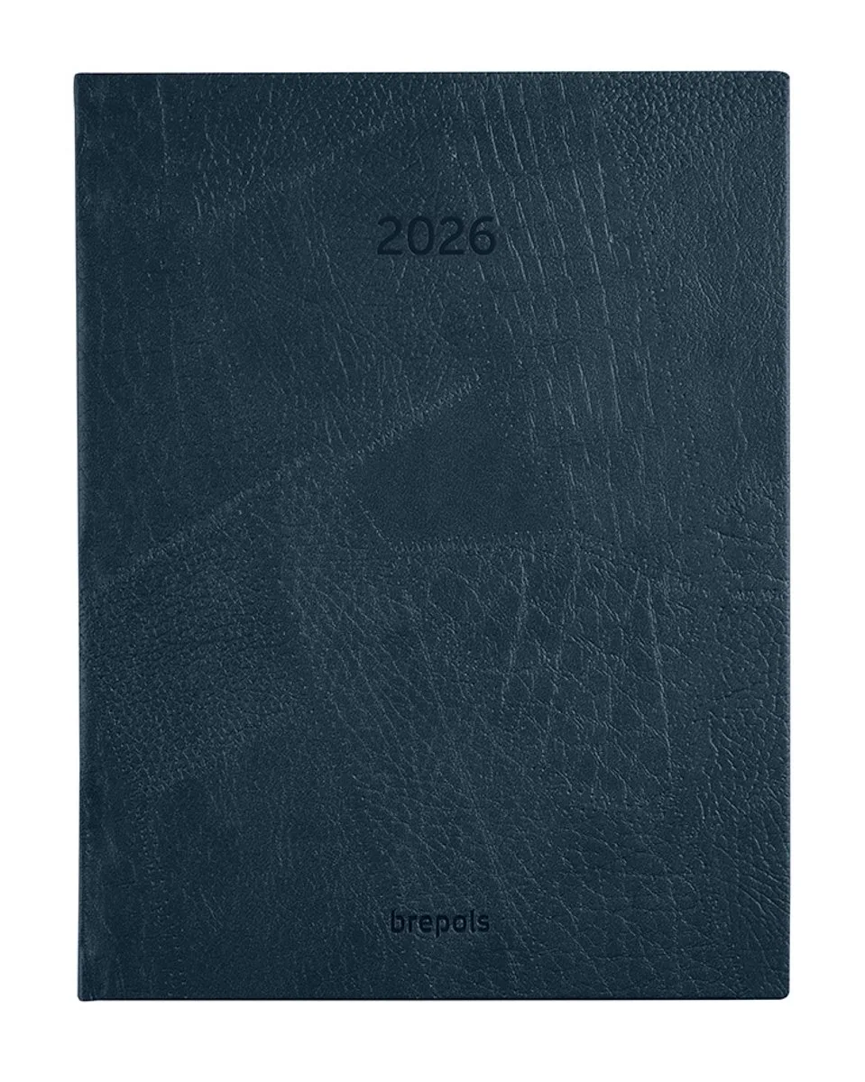 bureau agenda 2026 - OPTIVISION LARGE [0.117] - LUCCA - Bureau agenda - 1 week op 2 pagina's - Weekoverzicht - 17.1 x 22 cm de Brepols en Donker blauw – photo produit