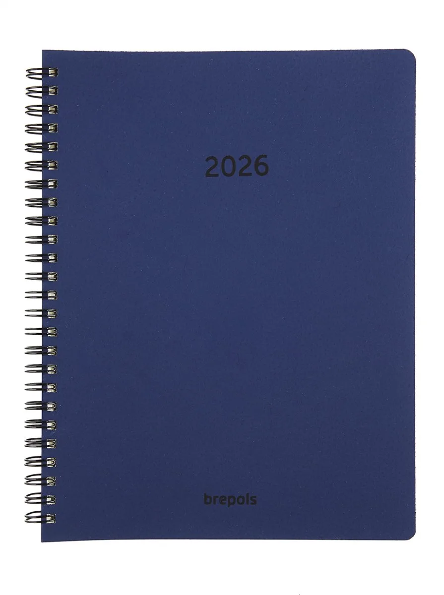 bureau agenda 2026 - TIMING [0.136] - CALVI - Bureau agenda - 1 week op 2 pagina's - Weekoverzicht - Wire-O - 17.1 x 22 cm de Brepols en Bleu – photo produit