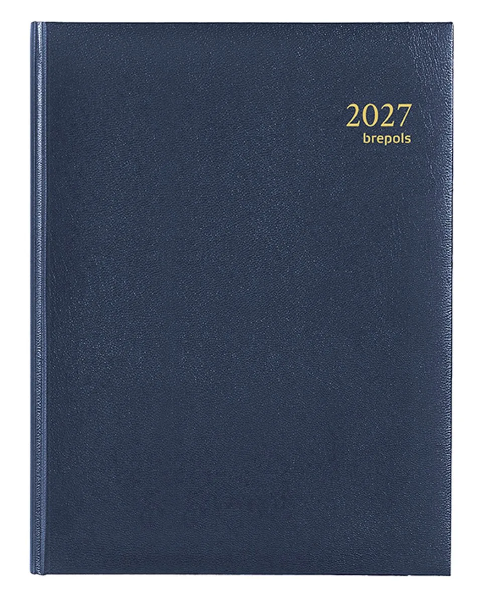 bureau agenda 2027 - AMBASSADOR [0.116] - LIMA - Bureau agenda - 1 dag op 1 pagina - Dagoverzicht - 17 x 22 cm från Brepols i Blå – produktbild