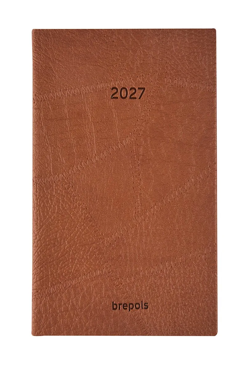 bureau agenda 2027 - BREFORM [0.516] - LUCCA - Bureau agenda - 1 dag op 1 pagina - Dagoverzicht - 10 x 16.5 cm från Brepols i Brun – produktbild