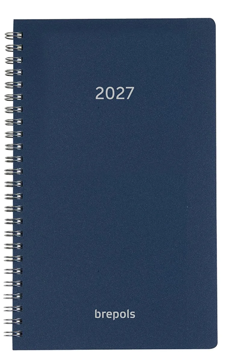 bureau agenda 2027 - BREFORM [0.516] - POLYPROP - Bureau agenda - 1 dag op 1 pagina - Dagoverzicht - Wire-O - 10 x 16.5 cm by Brepols in Blue – product photo