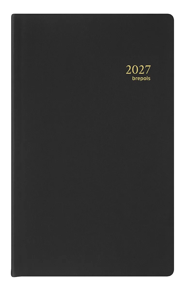 bureau agenda 2027 - BREFORM [0.516] - SETA - Bureau agenda - 1 dag op 1 pagina - Dagoverzicht - 10 x 16.5 cm från Brepols i Svart – produktbild