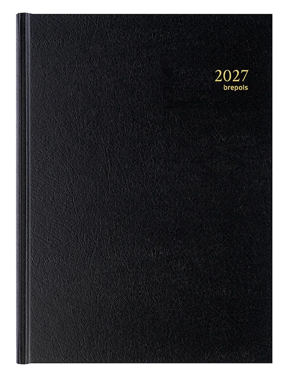 bureau agenda 2027 - BREMAX 2 [0.002] - SANTEX - Bureau agenda - 1 dag op 2 pagina's - Dagoverzicht - 21 x 29 cm från Brepols i Svart – produktbild