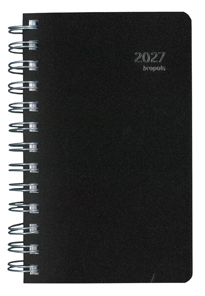 bureau agenda 2027 - BUILDING [0.414] - POLYPROP - Bureau agenda - 1 dag op 1 pagina - Dagoverzicht - Wire-O - 10 x 16.5 cm från Brepols i Svart – produktbild