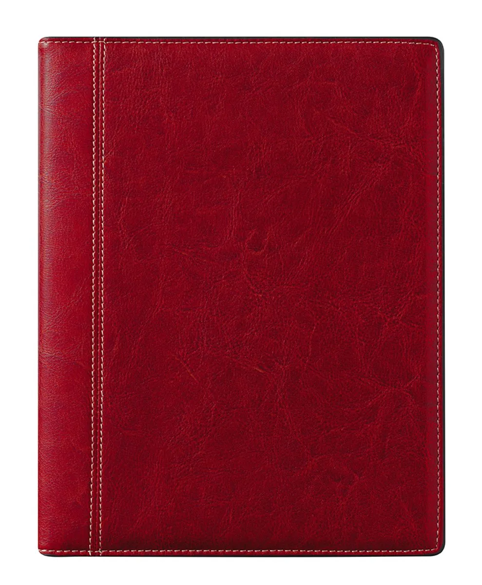 bureau agenda 2027 - CONCORDE [0.240] - PALERMO + ABC - Bureau agenda - 1 week op 2 pagina's - Weekoverzicht - Gespiraleerd - 21 x 27 cm van Brepols in Rood – productfoto