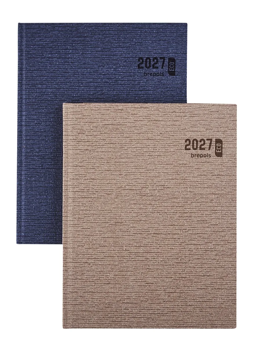 bureau agenda 2027 - ECOTIMING [0.180] - KAZAR - Bureau agenda - 1 week op 2 pagina's - Weekoverzicht - 17.1 x 22 cm fra Brepols i Blå – produktbillede