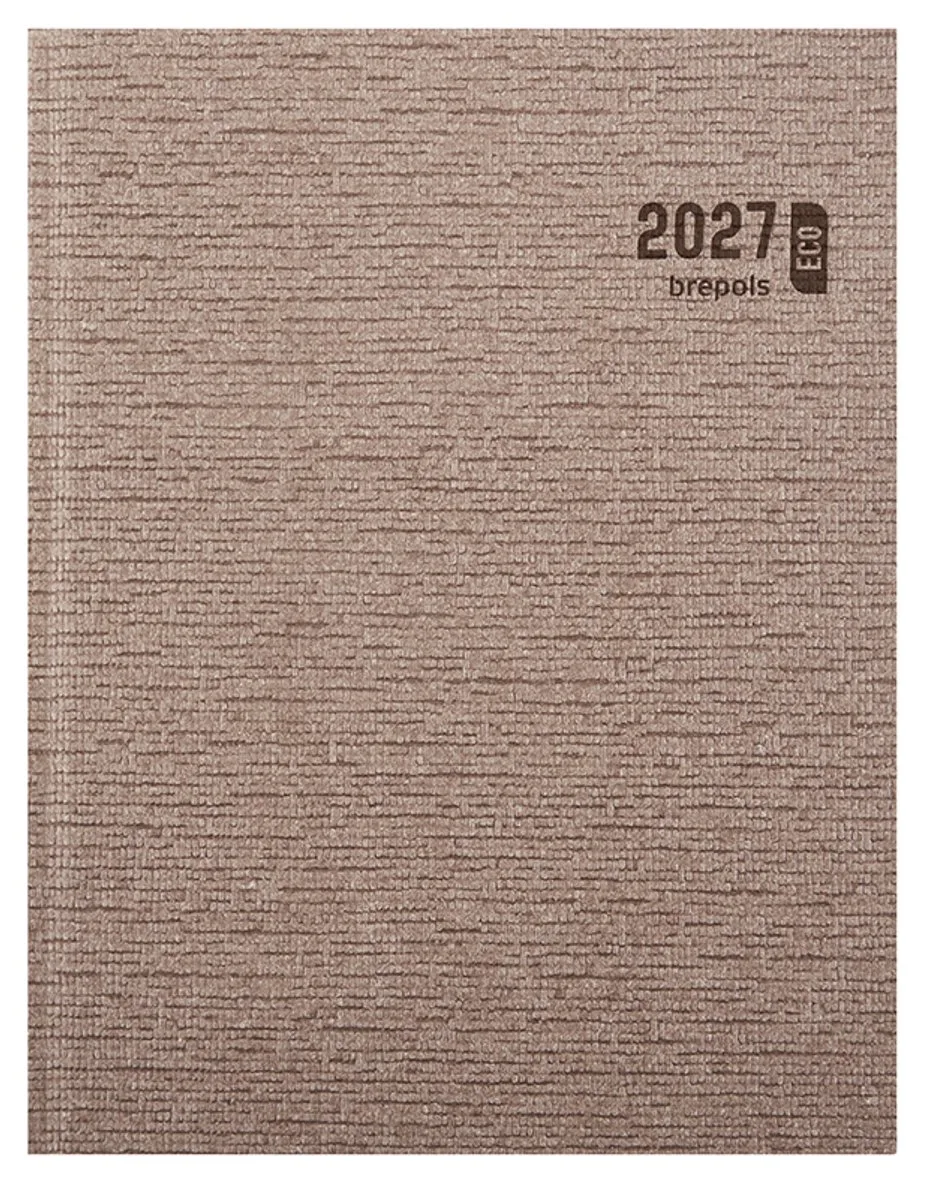 bureau agenda 2027 - ECOTIMING [0.180] - KAZAR - Bureau agenda - 1 week op 2 pagina's - Weekoverzicht - 17.1 x 22 cm fra Brepols i Brun – produktbillede