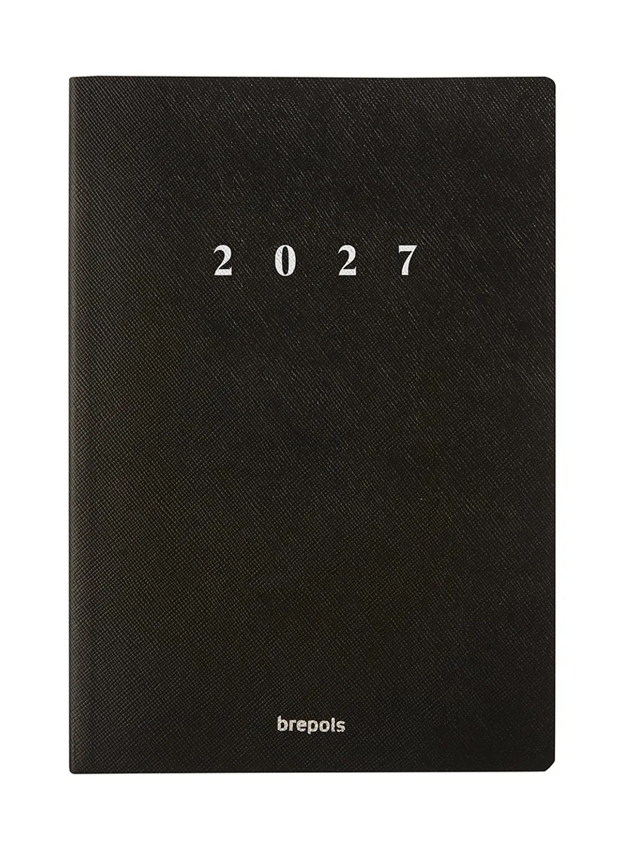 bureau agenda 2027 - ESSENTIAL [0.150] - URBAN - Bureau agenda - 1 week op 2 pagina's - Weekoverzicht - wart - 14.8 x 21 cm de Brepols en Noir – photo produit
