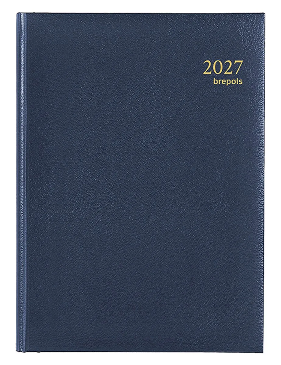bureau agenda 2027 - EURO [0.224] - LIMA - Bureau agenda - 1 dag op 1 pagina - Dagoverzicht - 14.8 x 21 cm van Brepols in Blauw – productfoto