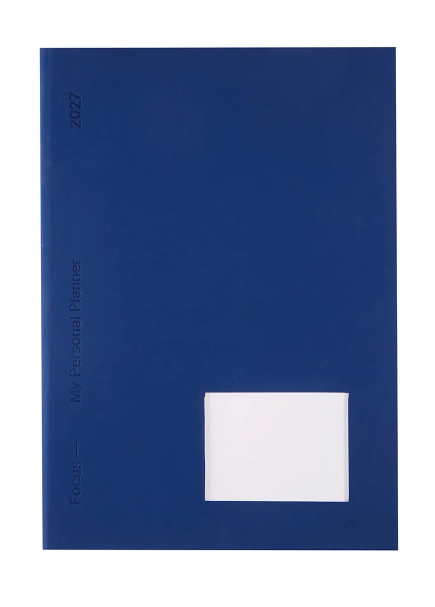bureau agenda 2027 - FOCUS [0.151] - Bureau agenda - 1 week op 2 pagina's - Weekoverzicht - Dotted grid - Engelstalig - 15 x 21 cm by Brepols in Blue – product photo