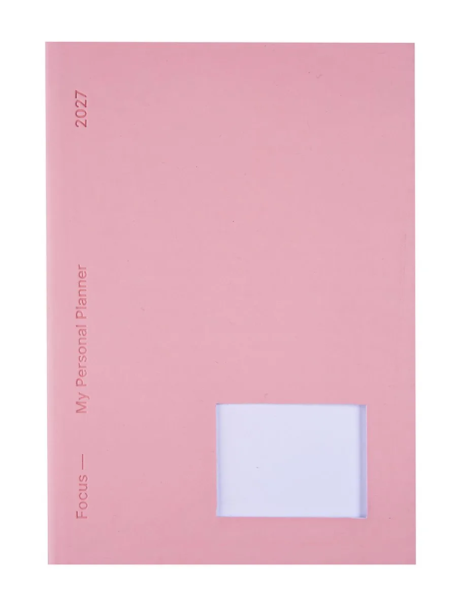 bureau agenda 2027 - FOCUS [0.151] - Bureau agenda - 1 week op 2 pagina's - Weekoverzicht - Dotted grid - Engelstalig - 15 x 21 cm by Brepols in Pink – product photo