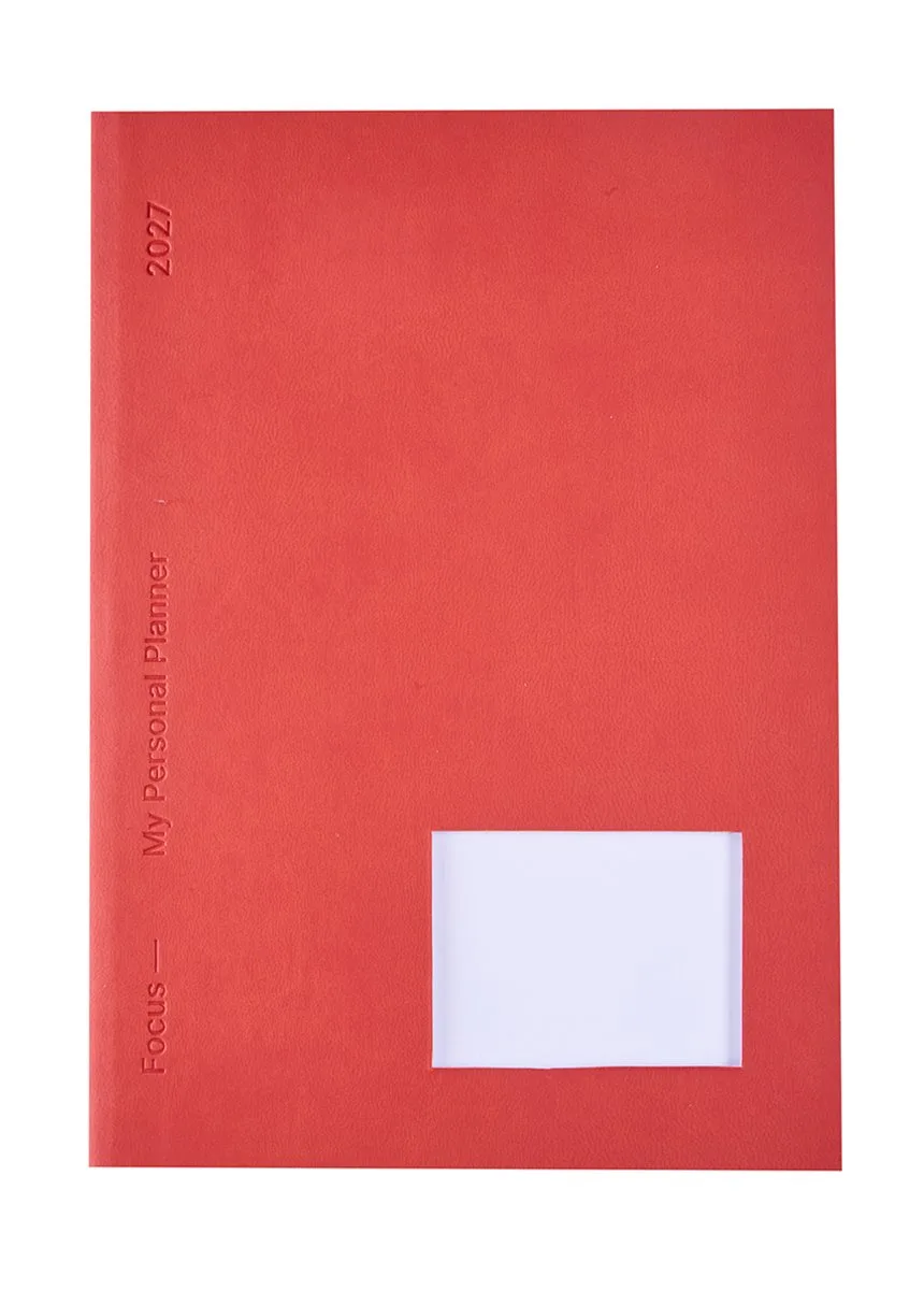 bureau agenda 2027 - FOCUS [0.151] - Bureau agenda - 1 week op 2 pagina's - Weekoverzicht - Dotted grid - Engelstalig - Oranje/Rood - 15 x 21 cm de Brepols en Oranje-rood – photo produit
