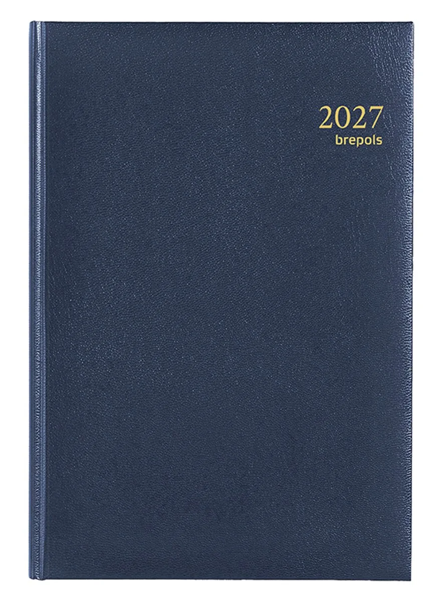 bureau agenda 2027 - MINISTER [0.218] - LIMA - Bureau agenda - 1 dag op 1 pagina - Dagoverzicht - 14.8 x 21 cm de Brepols en Bleu – photo produit