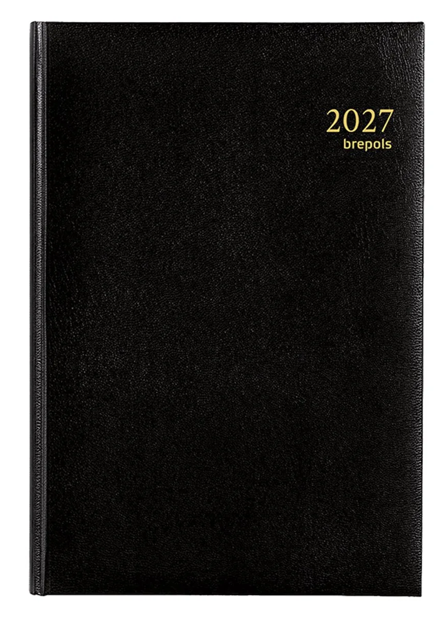 bureau agenda 2027 - MINISTER [0.218] - LIMA - Bureau agenda - 1 dag op 1 pagina - Dagoverzicht - 14.8 x 21 cm de Brepols en Noir – photo produit