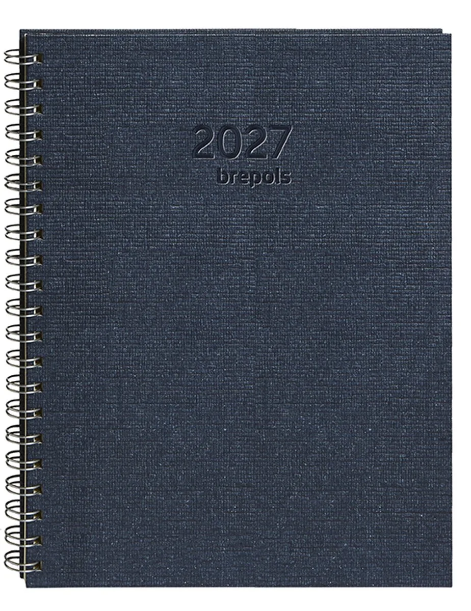bureau agenda 2027 - OMEGA [0.030] - KAZAR - Bureau agenda - 1 week op 2 pagina's - Weekoverzicht - Wire-O - 21 x 29 cm de Brepols en Bleu – photo produit