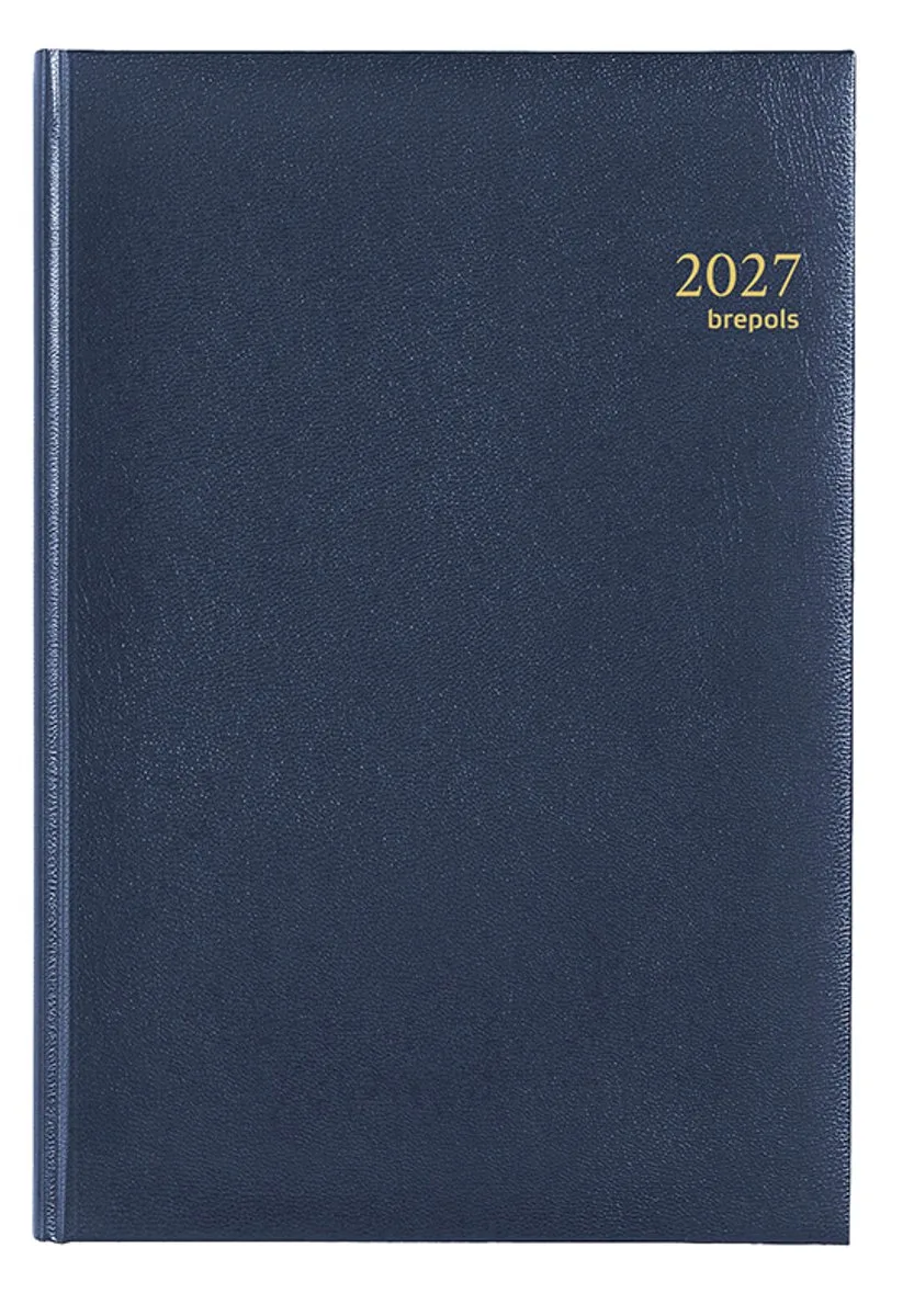 bureau agenda 2027 - OMEGA [0.030] - LIMA - Bureau agenda - 1 week op 2 pagina's - Weekoverzicht - 21 x 29 cm van Brepols in Blauw – productfoto