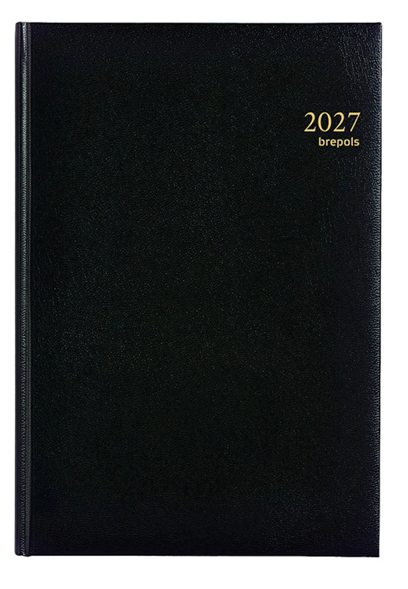 bureau agenda 2027 - OMEGA [0.030] - LIMA - Bureau agenda - 1 week op 2 pagina's - Weekoverzicht - 21 x 29 cm van Brepols in Zwart – productfoto