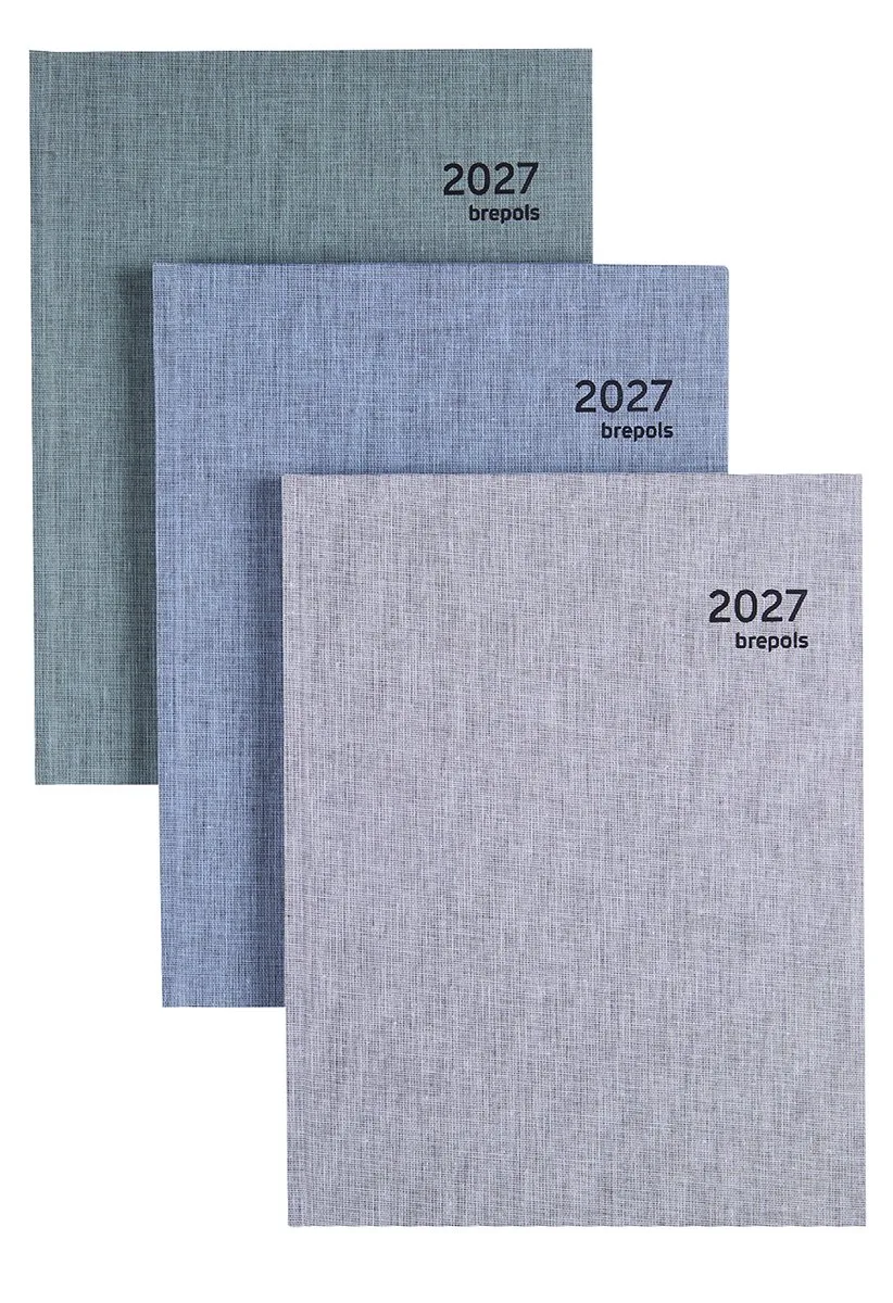 bureau agenda 2027 - OPTIVISION LARGE [0.117] - DUBLETTA - Bureau agenda - 1 week op 2 pagina's - Weekoverzicht - 17.1 x 22 cm från Brepols i Blå, Grå – produktbild