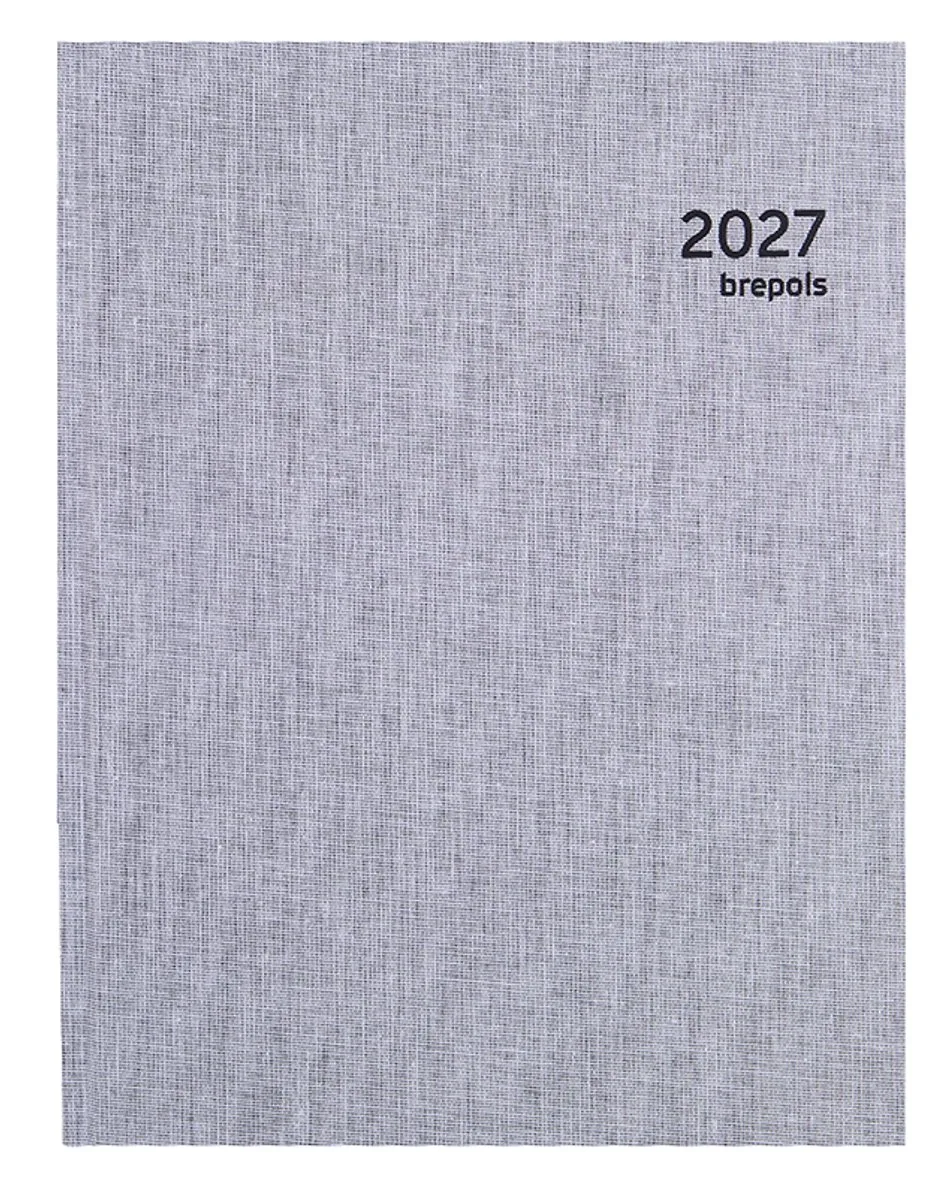 bureau agenda 2027 - OPTIVISION LARGE [0.117] - DUBLETTA - Bureau agenda - 1 week op 2 pagina's - Weekoverzicht - 17.1 x 22 cm från Brepols i Ljusgrå – produktbild