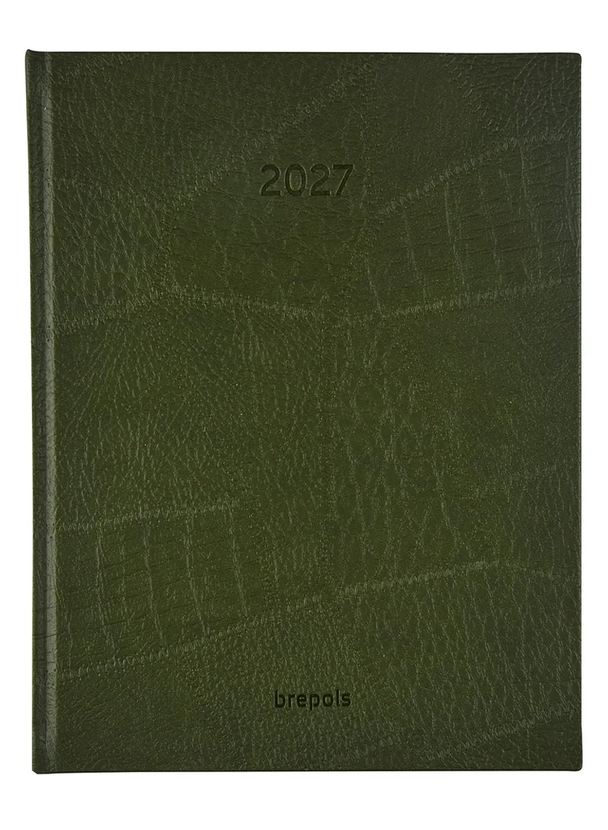 bureau agenda 2027 - OPTIVISION LARGE [0.117] - LUCCA - Bureau agenda - 1 week op 2 pagina's - Weekoverzicht - 17.1 x 22 cm från Brepols i Grön – produktbild