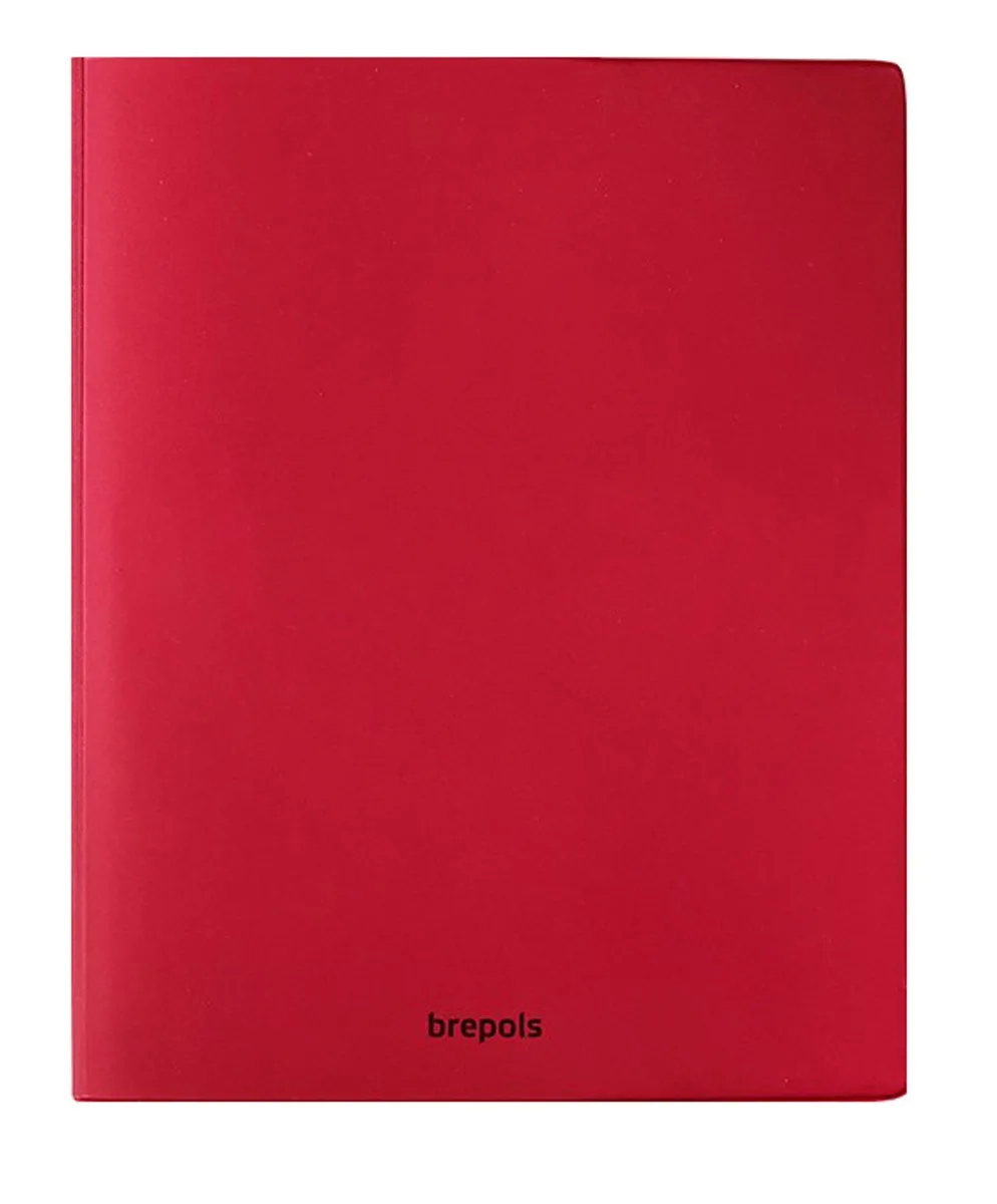bureau agenda 2027 - OPTIVISION LARGE [0.117] - VELUTO - Bureau agenda - 1 week op 2 pagina's - Weekoverzicht - Gespiraleerd - 17.1 x 22 cm by Brepols in Red – product photo