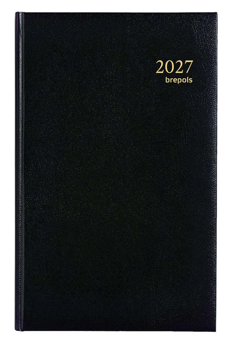 bureau agenda 2027 - SATURNUS BASIC [0.015] - Bureau agenda - 1 dag op 1 pagina - Dagoverzicht - 13 x 20.8 cm de Brepols en Noir – photo produit
