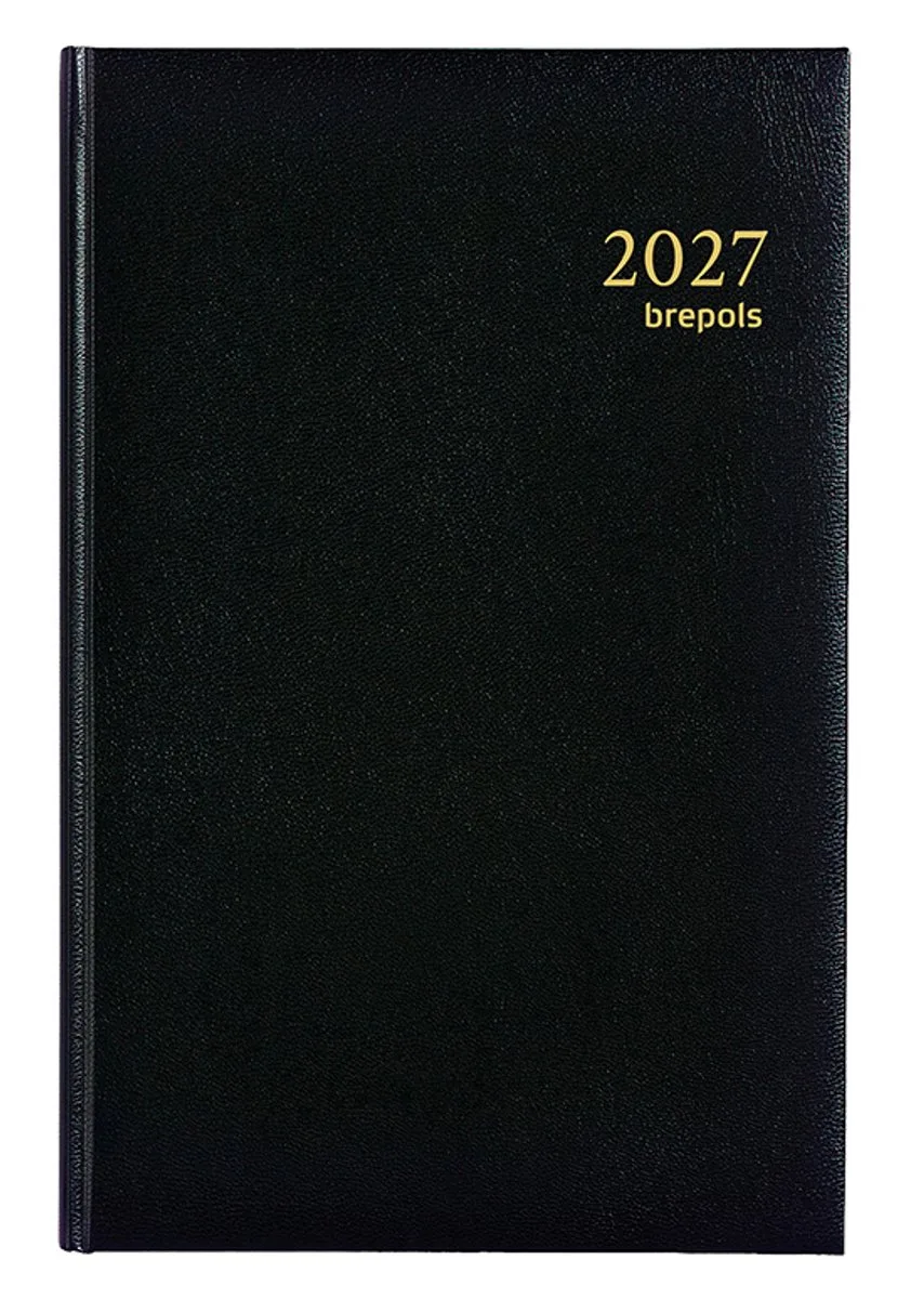 bureau agenda 2027 - SATURNUS KORT [0.231] - LIMA - Bureau agenda - 1 week op 1 pagina - Weekoverzicht - 13 x 20.8 cm von Brepols in Schwarz – Produktfoto