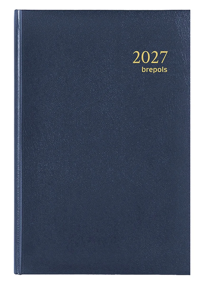 bureau agenda 2027 - SATURNUS LUXE [0.216] - LIMA - Bureau agenda - 1 dag op 1 pagina - Dagoverzicht - 13.3 x 20.8 cm de Brepols en Bleu – photo produit