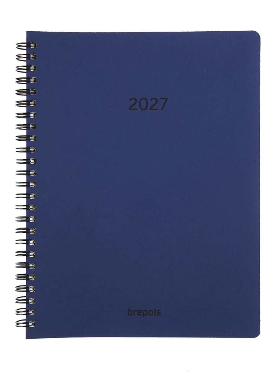 bureau agenda 2027 - TIMING [0.136] - CALVI - Bureau agenda - 1 week op 2 pagina's - Weekoverzicht - Wire-O - 17.1 x 22 cm von Brepols in Blau – Produktfoto
