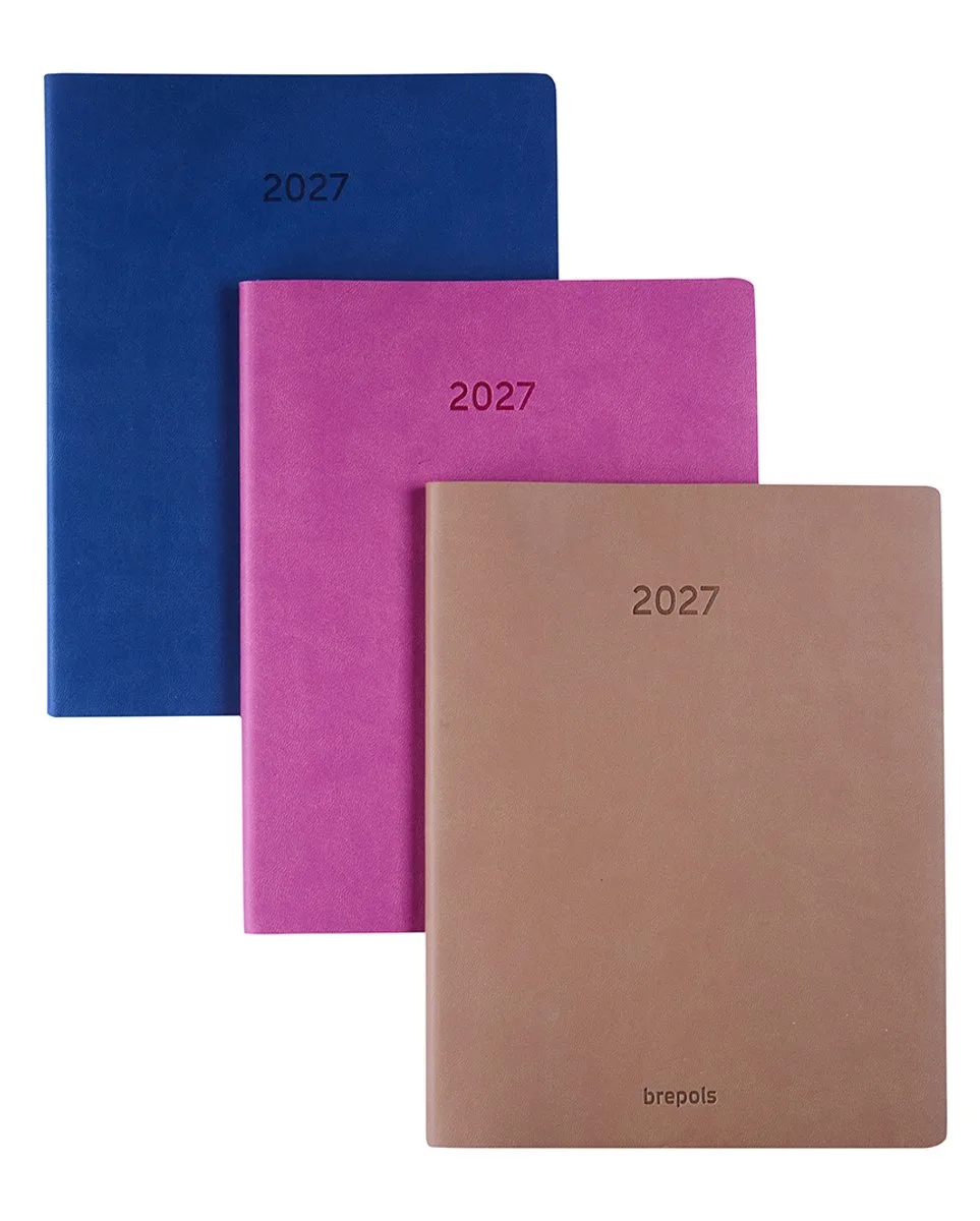 bureau agenda 2027 - TIMING [0.136] - COLORA - Bureau agenda - 1 week op 2 pagina's - Weekoverzicht - 17.1 x 22 cm van Brepols in Blauw – productfoto