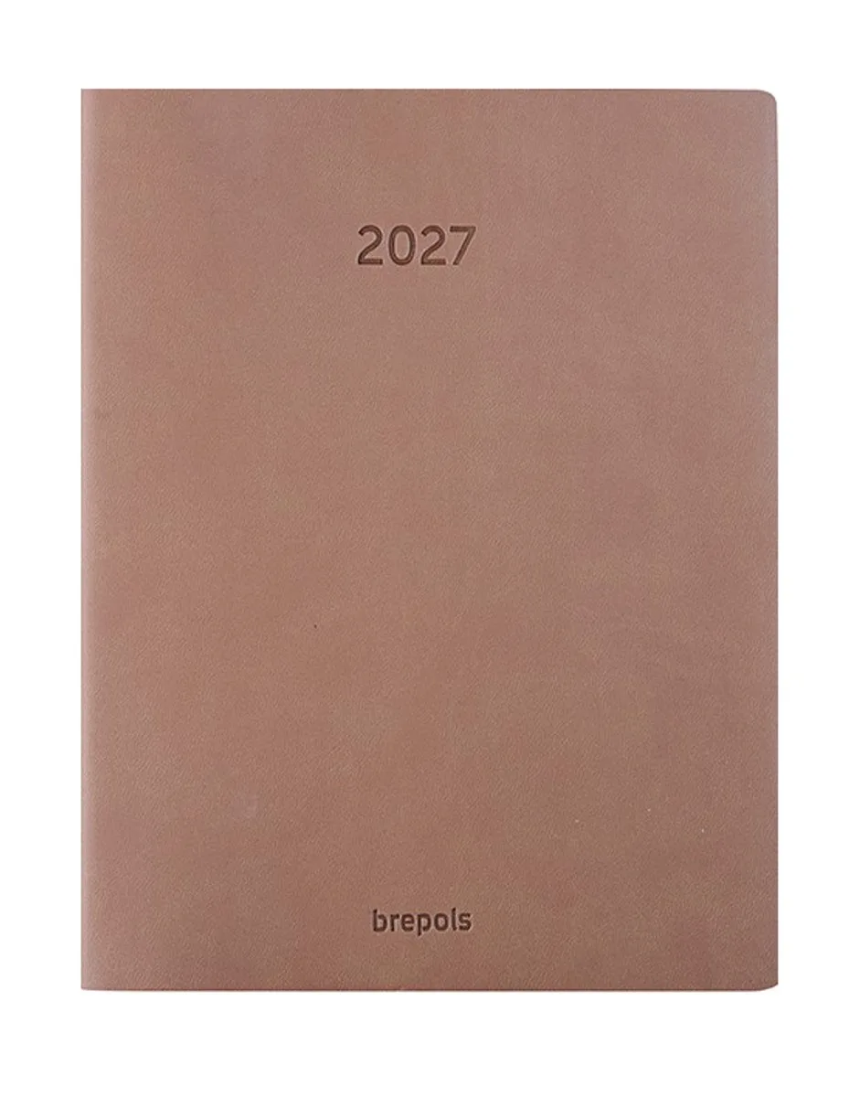 bureau agenda 2027 - TIMING [0.136] - COLORA - Bureau agenda - 1 week op 2 pagina's - Weekoverzicht - 17.1 x 22 cm de Brepols en Beige – photo produit