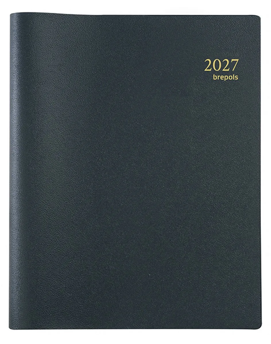 bureau agenda 2027 - TIMING [0.136] - GENOVA - Bureau agenda - 1 week op 2 pagina's - Weekoverzicht - Gespiraleerd - 17.1 x 22 cm von Brepols in Schwarz – Produktfoto