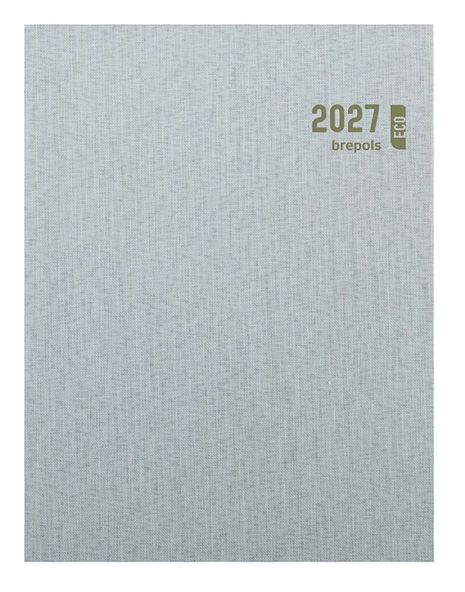 bureau agenda 2027 - TIMING [0.136] - TOILE OCEAN - Bureau agenda - 1 week op 2 pagina's - Weekoverzicht - 17.1 x 22 cm fra Brepols i Grøn – produktbillede