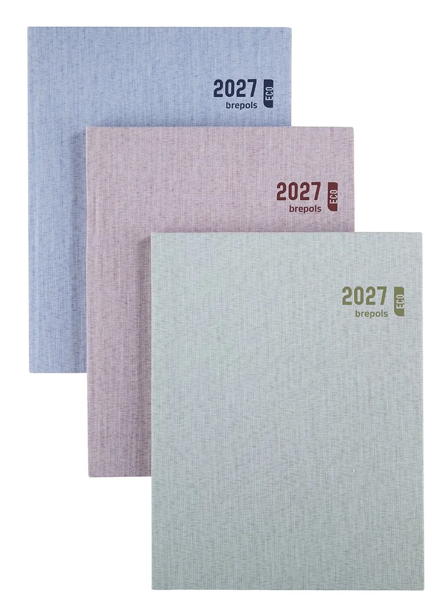 bureau agenda 2027 - TIMING [0.136] - TOILE OCEAN - Bureau agenda - 1 week op 2 pagina's - Weekoverzicht - 17.1 x 22 cm från Brepols i Blå – produktbild