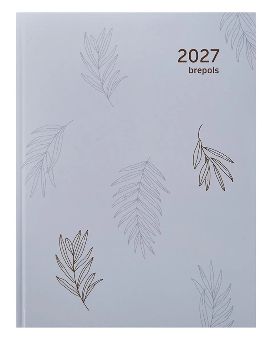 bureau agenda 2027 - TIMING [0.136] - TROPICAL FLOWERS - Bureau agenda - 1 week op 2 pagina's - Weekoverzicht - 17.1 x 22 cm de Brepols en Bleu clair – photo produit